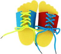 Rosojodg Blue Red Learn to Lace Tie Shoes Practice Lacing Learning Shoe Shoelace Educational Active Early Development, 1, 1