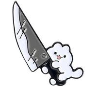 Rosojodg Cute Cartoon Cat Enamel Pin Badge Funny Cat Badge Brooch Pins for Clothing Backpacks Hats Handbags Cute Design, Metal, No Gemstone Novelty Brooches and Pins, White