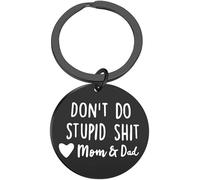 Rosojodg Don't Do Stupid Keychain, Humor Key Ring Presents Keyrings and Keychains, 1, 1