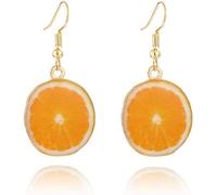 Rosojodg Orange fruit earrings, fruit ear studs, funny cute earrings, lemon drops, dangling women Novelty Earrings