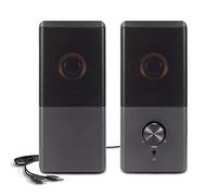 ROSON Computer Speaker, Compact Size Speaker with Headphone Jack, Enhanced Bass and Volume Control, Stereo 2.0 USB Powered 3.5mm Aux Multimedia Speakers for Laptop/Desktop/Tablets/Phone (Black)