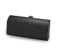 ROSON Sunglasses Holder for Car Visor, Leather Auto Eyeglasses Sun Visor Organizer Case, Handmade Universal Vehicle Visor Accessories Glasses Protective Storage Box for Man Women (Black)