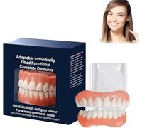 Rosopl Dentures - Rosopl Advanced Customised Full Denture Set, Snap On Veneers Teeth, Natural-Looking, Comfort-Fit, Silicone Reline Kit for Men and Women (1 Box)