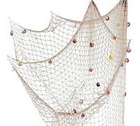 Rosoz Nature Fish Net Wall Decoration with Shells, Ocean Themed Wall Hangings Fishing Net Party Decor for Pirate Party,Wedding,Photographing Decoration