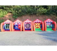 Ross 5 in 1 Inflatable Carnival Bundle - Multi Sports Soccer, Basketball, Dart, Knock Down, Ring Toss Game for School, Family, Team, Birthday