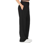 ROSS CAMP Women's Jogging Bottoms, Cotton Sports Trousers, Long, Training Trousers, Running Trousers, Comfortable Joggers, Sweatpants, Wide Leg with Elastic Waistband, Yoga Trousers, black, M
