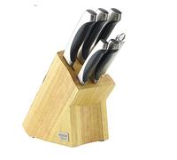 Ross Henery Professional 6 Piece Stainless Steel Kitchen Knife Set in Solid Oak Block, OAK20