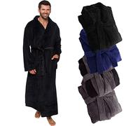 Ross Michaels Mens Robe Big & Tall - Long Plush Shawl Collar Fleece Bathrobe