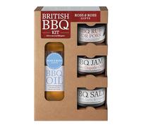 Ross & Ross Gifts - British BBQ Quad Kit, Containing Original BBQ Oil, 250ml, BBQ Rub, 50g, Smoky Chipotle BBQ Jam, 50g and BBQ Salt, 50g