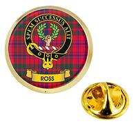 Ross Scottish Clan Crest Lapel Pin Badge in Gold Colour Product Of Scotland