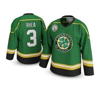Ross The Boss Rhea #3 St John’s Shamrocks Hockey Jersey - Goon-Inspired Throwback, Stitched Letters, Sizes S-5XL, Green, L