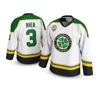Ross The Boss Rhea #3 St John’s Shamrocks Hockey Jersey - Goon-Inspired Throwback, Stitched Letters, Sizes S-5XL, White, XXL