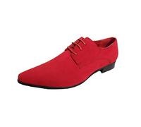Rossellini Mens Boys Red Azzura Leather Lined Faux Suede Lace Up Shoes UK 8