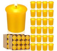 Rossesay 36 Pcs Beeswax Votive Candles Unscented Pure Beeswax Votive Candles Bulk Naturally Colored Bees Wax Candle for Home Room Party Wedding Spa Gift, 15 Hours Burn Time Each