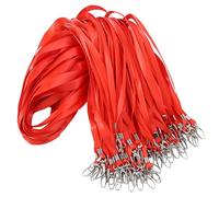 ROSSHINE 25pcs Red Lanyards for Neck, Nylon Neck Strap Lanyard for Keys ID Cards Name Tags Badge Holders with Swivel Hook Ideal for Staff Student Doctors Visitors