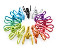 ROSSHINE Bag Clips for Food Storage, 24pcs Steel & PVC Coated Sealing Clips, Multi-function Pegs Clothes Pegs, Paper Durable Freezer Kitchen Home Office