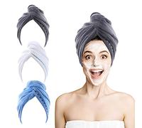 ROSSHINE Microfibre Hair Towel Wrap, 3 Pack Hair Turban Towel Head Towel | 65x25cm Soft and Anti Frizz Super Absorbent Quick Drying Curly Hair Towel for Women Girl Wet Long Thick Hair