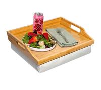 Rossie Home Bamboo Bed Tray Lap Desk with Detachable Cushion, Serving Tray - Natural - Style No. 76107