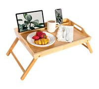 ROSSIE HOME Extra Large Bamboo Bed Tray, Lap Tray, Lap Desk with Phone Holder - Fits up to 17.3 Inch Laptops and Most Tablets - Natural - Style No. 78107