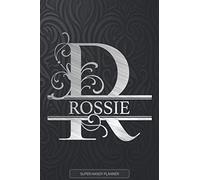 Rossie: Silver Monogram Letter R The Rossie Name - Rossie Name Custom Gift Planner Calendar Notebook Journal