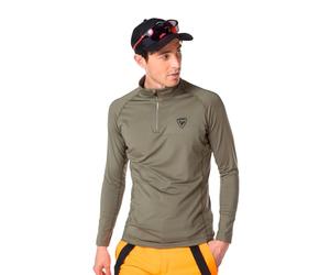 Rossignol Men's Classique Half-Zip Lightweight Breathable Quick-Drying Warm Long Sleeve Baselayer Top, Fig, Large