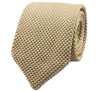 Rossika Men Classic Champagne Textured Knit Woven Silk Tie Casual Smart Necktie