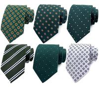 Rossika Pack of 4 or 6 Men's Classic Stripe Checks Jacquard Woven Tie Formal Party Neckties