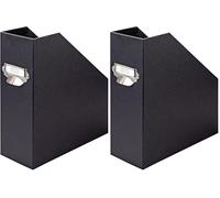 Rossler Soho A4 115mm Magazine Box with Handle and Index Holder - Black (Pack of 2)