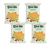 Rosso Bianco Give Me Square Wafer with Pistachio Cream 30g (Pack of 4) - Crispy Wafers Filled with Rich Pistachio Cream Snacks Import From Korea