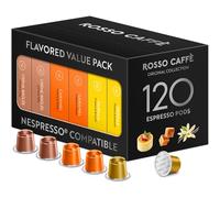 ROSSO CAFFÈ 120 Nespresso Machine Compatible Capsules, Flavour Pack (Vanilla, Caramel & Creme Brulee), Aluminium Coffee Pods, Compatible with Original Machines