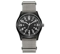 ROSSOM Men Watch Air Force Field Watch Fabric Strap 24 Hours Display Japan Quartz Movement 42mm Dial