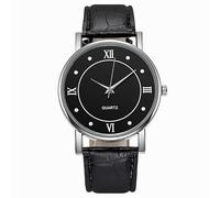 ROSSOM Men Watch Modern Fashion Black Quartz Men Watches Tide Brand Leather Band Men Luxury Casual Business Clock Relojes Hombre