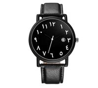 ROSSOM Men Watch New Arab Numbers Scales Men Watch Leather Watch with Calender Analog Quartz Clock