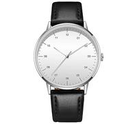 ROSSOM Men Watch No Logo Business Watch Japan Movement PU Leather Strap Thin Bezel Simple Design Minimalism