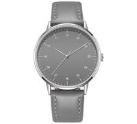 ROSSOM Men Watch No Logo Business Watch Japan Movement PU Leather Strap Thin Bezel Simple Design Minimalism