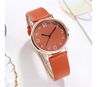 ROSSOM Men Watch Popular Women Quartz Watches Fashion Rose Gold Stainless Steel Dial Quartz Watch Wild Leather Belt Watches