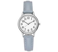 ROSSOM Men Watch Simple Stylish Japan Movement Women Quartz Watch Easy to Read Arabic Numerals Dial PU Leather Strap Lady Candy Color