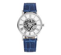 ROSSOM Men Watch Watch for Men PU Leather Band Hollowing Out Analog Alloy Quartz Wristwatch Male Clock