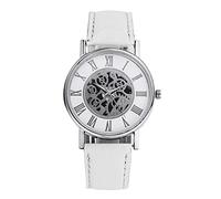 ROSSOM Men Watch Watch for Men PU Leather Band Hollowing Out Analog Alloy Quartz Wristwatch Male Clock