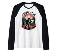 Rossquatch Funny Hilarious Bigfoot Painting Canvas in Wild Raglan Baseball Tee