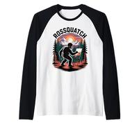 Rossquatch Hilarious Bigfoot Painting Canvas in Wild Funny Raglan Baseball Tee