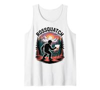Rossquatch Hilarious Bigfoot Painting Canvas in Wild Funny Tank Top