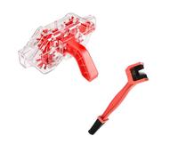 ROSSRORE 2-in-1 Bike Chain Cleaner Tool - Transparent Plastic Chain Cleaning Device Bike Brush Maintenance Tool for Road, Mountain MTB & E-Bike Compatible with Bio Degreaser for Drivetain Maintenance