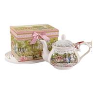ROSSRORE Ancient Castle Tea Set - Strengthened Bone China Teacup & Saucer Sets, London Floral Wedding Carriage Theme, Luxurious & Elegant Gift Box Packaging British Floral Teapot Set 900CC