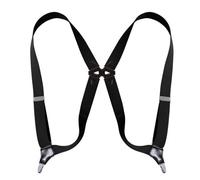 ROSSRORE Men's Braces with Vintage X-back (Back Featuring an X-shaped Design) Adjustable Fasteners Heavy-duty Rotating Hooks,the Upgraded 2-clip Iron Man Style Braces Embodying British Fashion Black