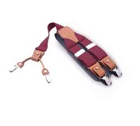 ROSSRORE Men's Heavy-Duty Suspenders - Vintage Y-Back Adjustable Suspender Straps with Swivel Hooks, Elastic Braces for Jeans, Trousers, Weddings & Work (Unisex, 30-49 Inch) RED 4 Claws