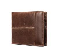 ROSSRORE Premium Full-Grain Leather Wallet for Men - RFID Blocking, Zippered Coin Pocket, Slim Bifold Design, Business & Travel Essentials (Brown)