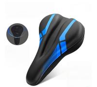 ROSSRORE Premium Gel Bike Seat Cushion Cover - Bicycle Saddle Cover for Men & Women, Spin & Road Bikes, Breathable & Waterproof Saddle Protector for Pain Relief, Indoor/Outdoor Use（11“x7”） Blue Black
