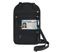 ROSSRORE RFID Blocking Neck Wallet - XL Concealable Travel Passport Holder, Anti-Theft Under Clothes Pouch for Money, Cards & Documents (XL Black, Cruise/Euro Trip Ready)