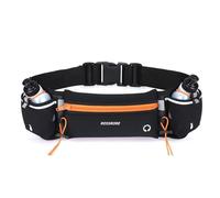 ROSSRORE Running Belt with Bottle Holde for Men Trail Running | Orange Running bag with BPA-free Water Bottles no-bounce design Machine washable with SBS zippers fits 29-42" hips